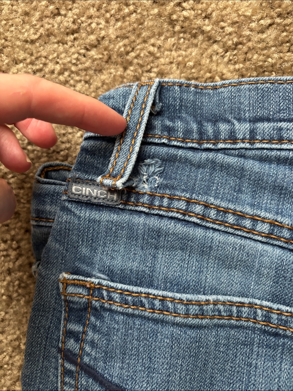 Cinch Light Blue Bootcut Jeans with Back Pocket Stitch - Picture 3 of 5